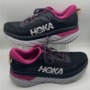 Hoka Women's Black and Pink Athletic Shoes